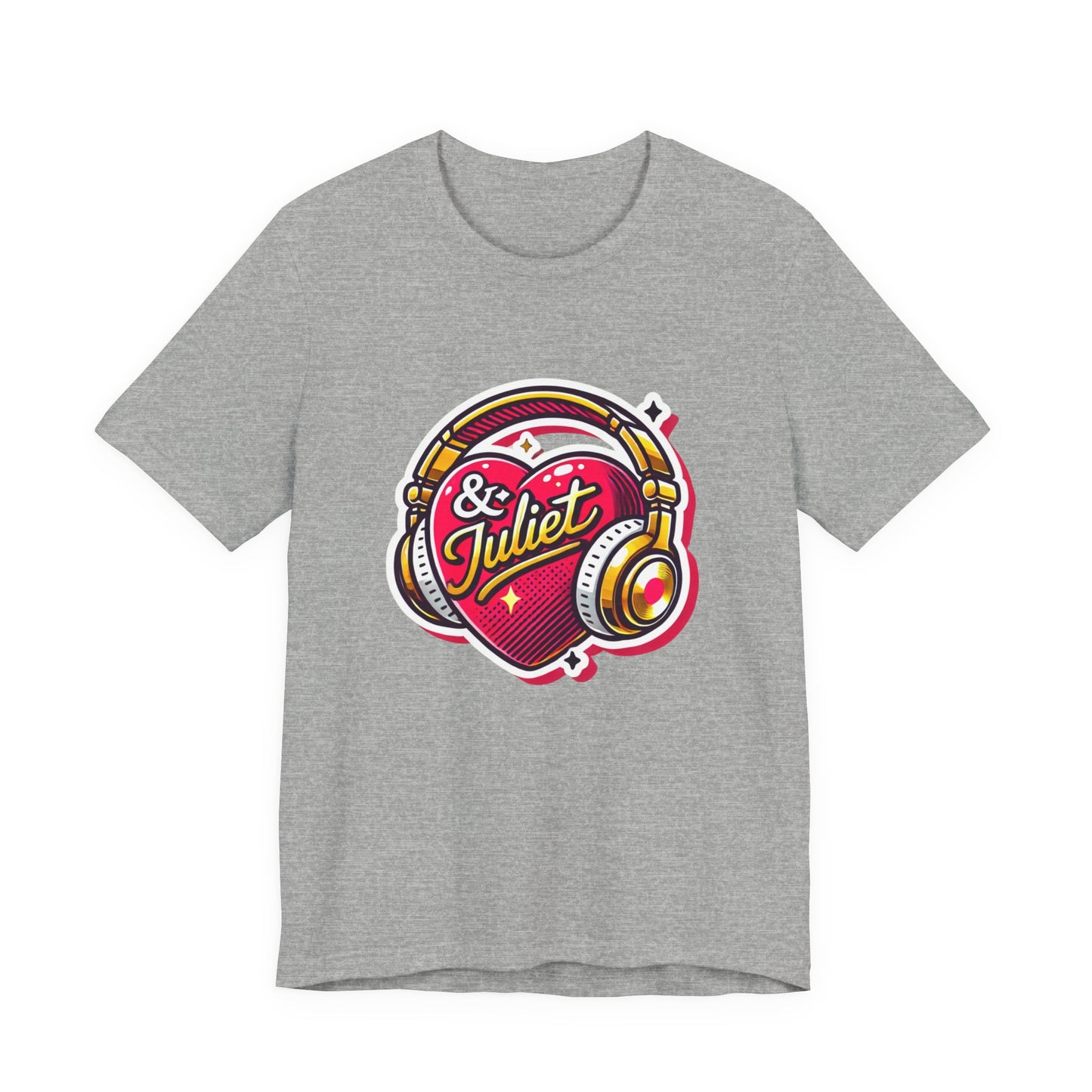 & Juliet Love Heart & Headphones Adult Unisex Tee