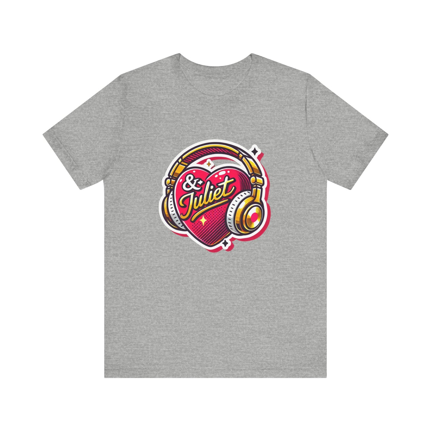 & Juliet Love Heart & Headphones Adult Unisex Tee