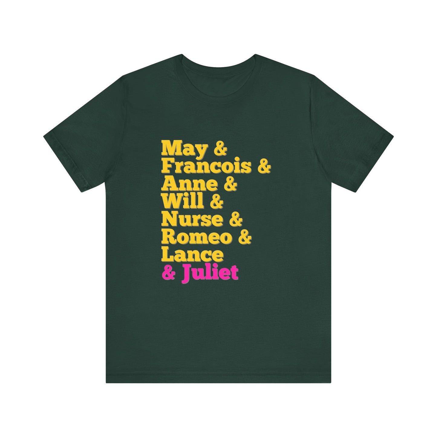 & Juliet Characters Adult Unisex Tee