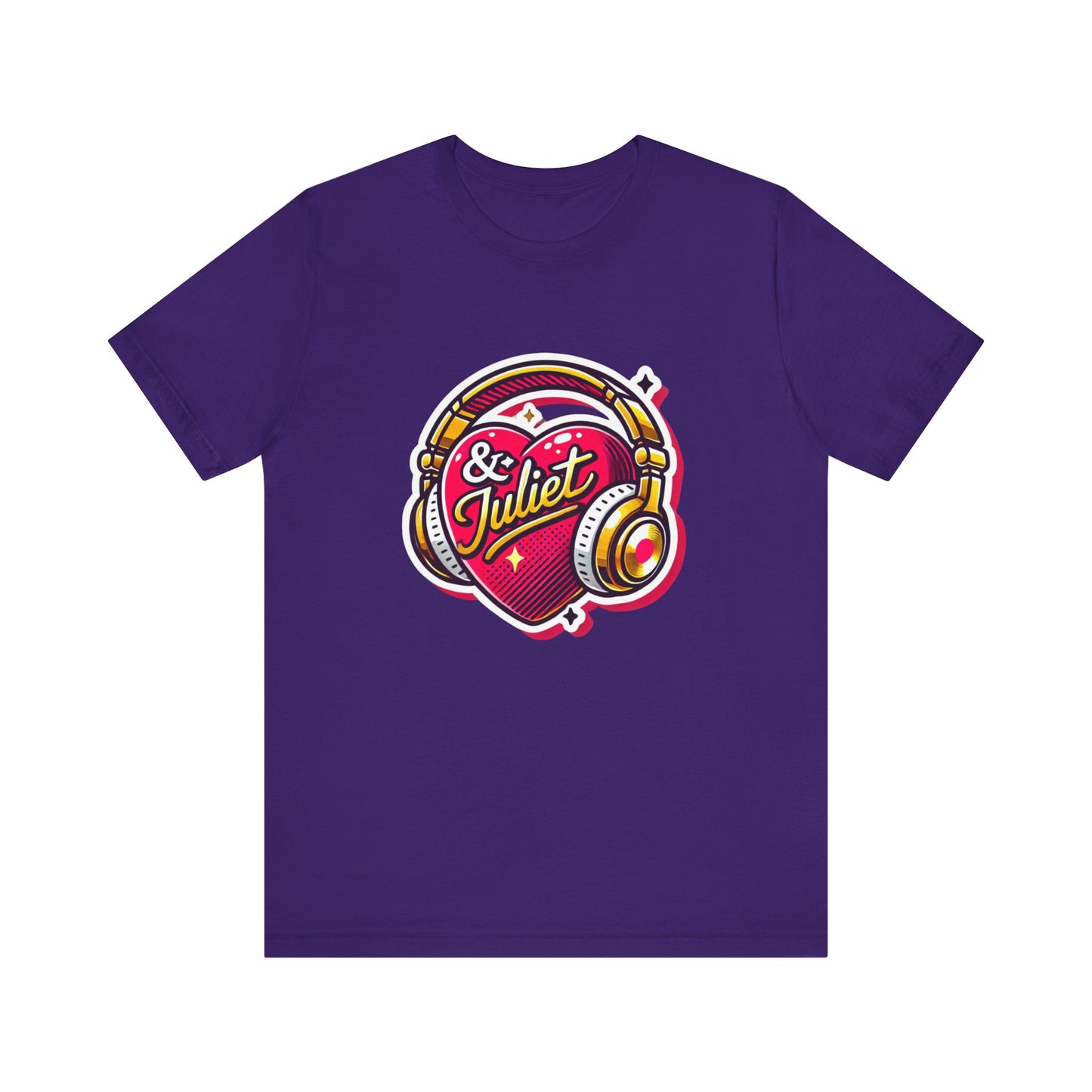 & Juliet Love Heart & Headphones Adult Unisex Tee