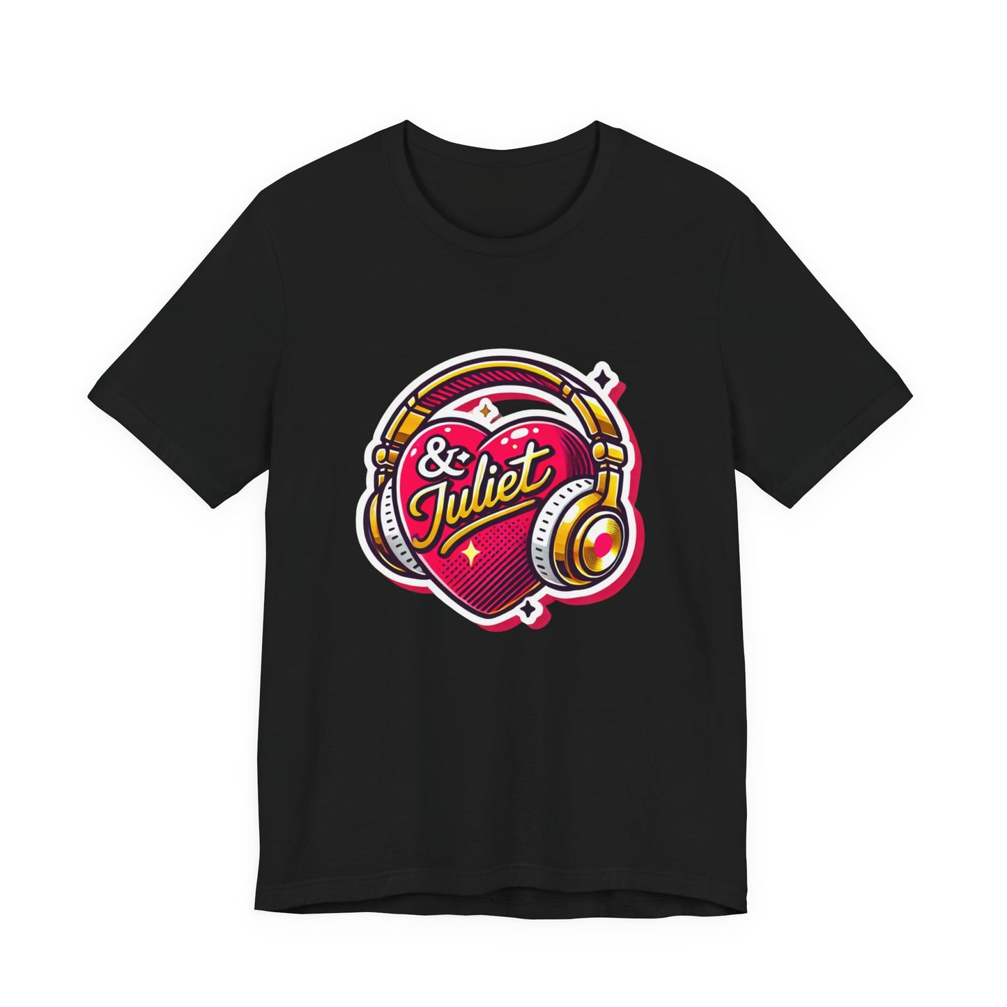 & Juliet Love Heart & Headphones Adult Unisex Tee