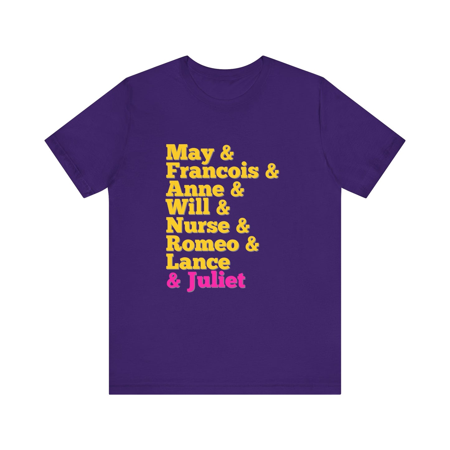 & Juliet Characters Adult Unisex Tee