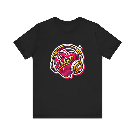 & Juliet Love Heart & Headphones Adult Unisex Tee